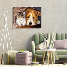 Charger l&#39;image dans la galerie, Chien de chat ennuyeux - peinture complète de diamant - 40x30cm
