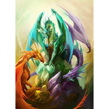 Charger l&#39;image dans la galerie, Dragon de guerre - peinture en diamant complet - 40x30cm
