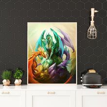 Charger l&#39;image dans la galerie, Dragon de guerre - peinture en diamant complet - 40x30cm
