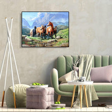 Charger l&#39;image dans la galerie, Chevaux de randonnée - peinture en diamant complet - 40x30cm

