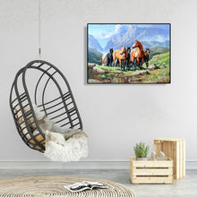 Charger l&#39;image dans la galerie, Chevaux de randonnée - peinture en diamant complet - 40x30cm
