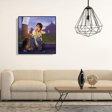 Charger l&#39;image dans la galerie, Chien d’enfant assis - peinture complète de diamant - 30x30cm
