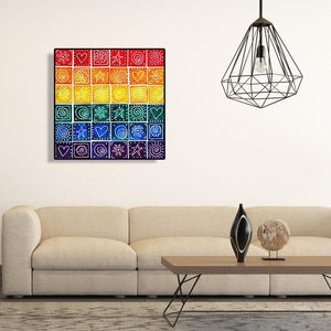 Couleur géométrique - peinture diamant pleine - 30x30cm