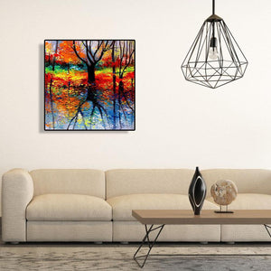 Arbres - peinture diamant pleine - 30x30cm