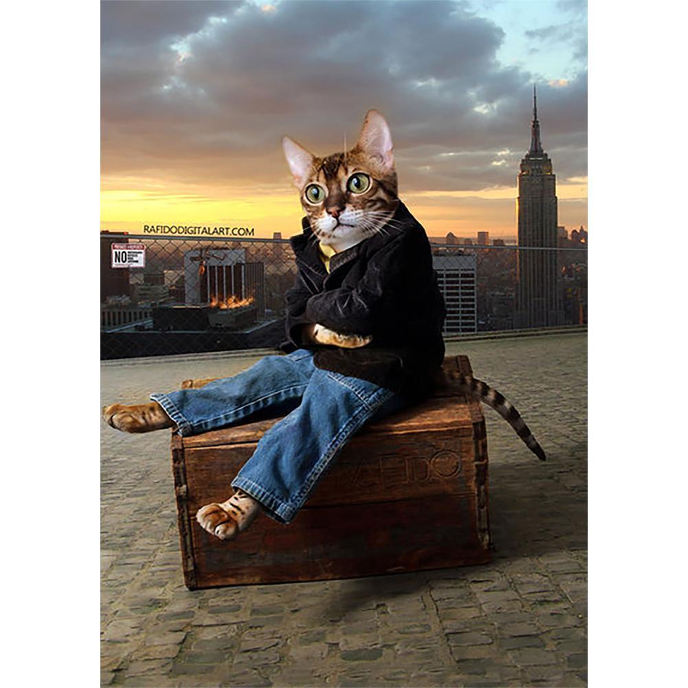 Chat - peinture en diamant complet - 30x40cm