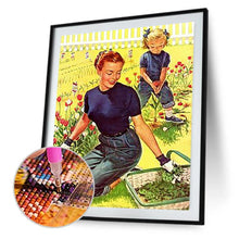 Charger l&#39;image dans la galerie, Femmes de jardin et fille - peinture complète de diamant - 30x40cm
