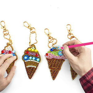5pièces Glace DIY Porte-clés