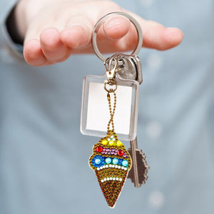 5pièces Glace DIY Porte-clés