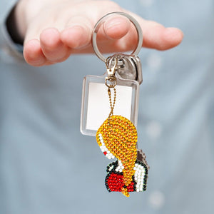 5pièces Femme DIY Porte-clés