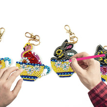 Charger l&#39;image dans la galerie, 4pièces Tasse à Thé Animaux DIY Porte-clés
