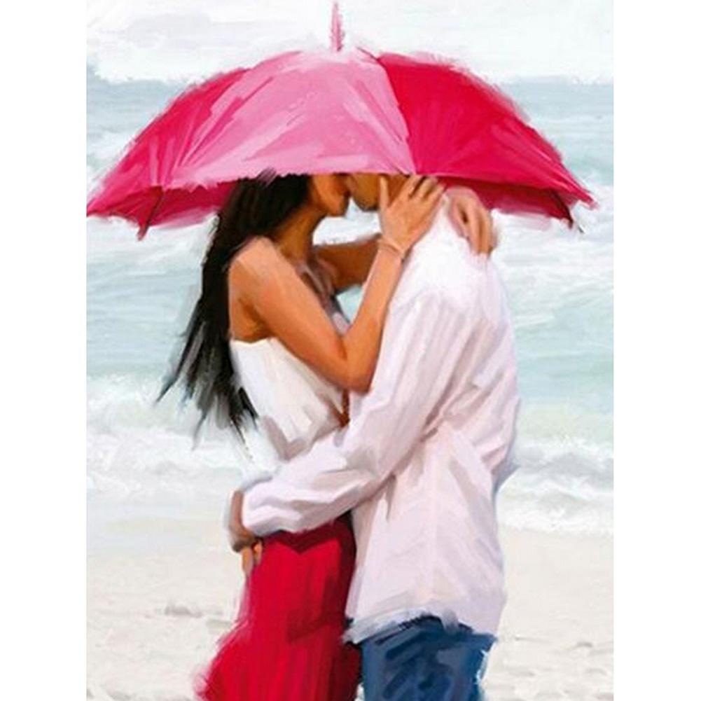 Amoureux - peinture en diamant complet - 40x30cm