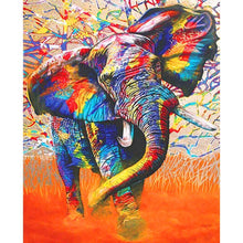Charger l&#39;image dans la galerie, Éléphant coloré - peinture complète de diamant - 40x30cm
