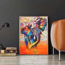 Charger l&#39;image dans la galerie, Éléphant coloré - peinture complète de diamant - 40x30cm
