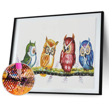 Charger l&#39;image dans la galerie, Quatre oiseaux - peinture diamant - 40x30cm
