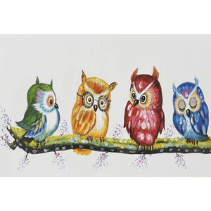 Quatre oiseaux - peinture diamant - 40x30cm