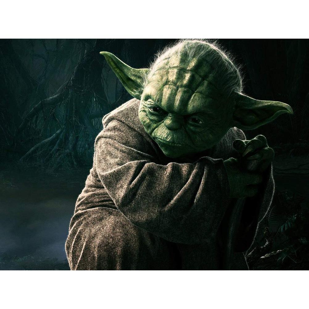Portrait de Yoda - peinture en diamant complet - 40x30cm