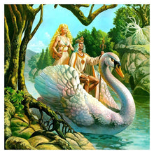Charger l&#39;image dans la galerie, Swan boatfull diamant - peinture en diamant complet - 30x30cm
