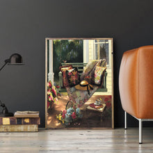 Charger l&#39;image dans la galerie, Cour tranquille - peinture en diamant complet - 30x40cm
