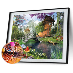 Maison de chaussure - peinture complète de diamant - 30x40cm