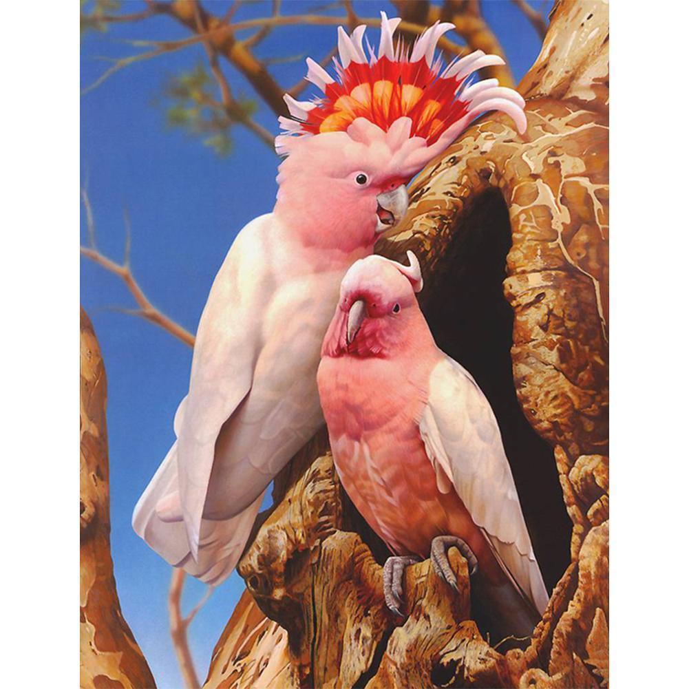 Perroquet rose - peinture complète de diamant - 30x40cm