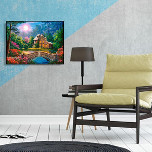 Maison - peinture en diamant complet - 40x30cm