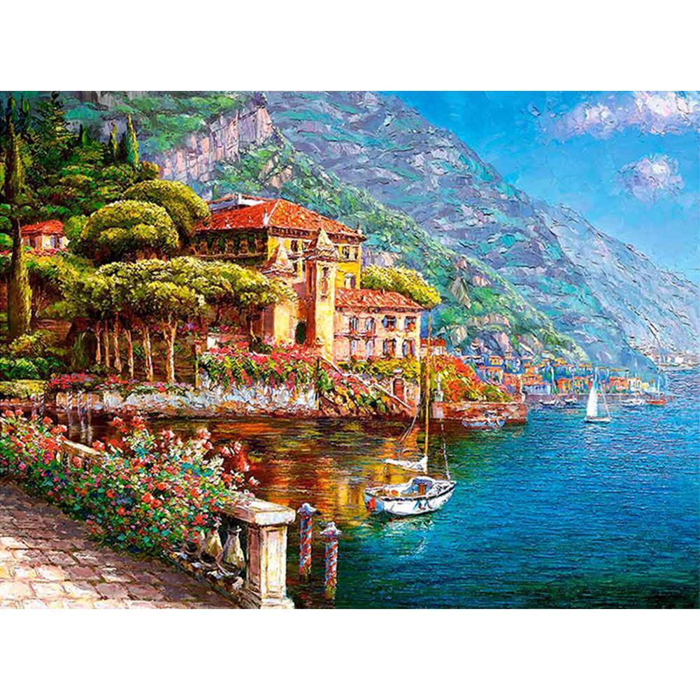 Maison - peinture en diamant complet - 40x30cm