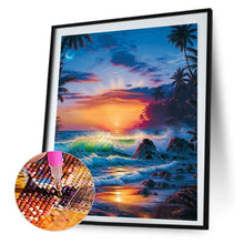 Charger l&#39;image dans la galerie, Vagues de roulement - diamant rond complet - 30x40cm
