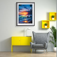 Charger l&#39;image dans la galerie, Vagues de roulement - diamant rond complet - 30x40cm
