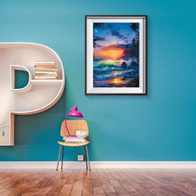 Charger l&#39;image dans la galerie, Vagues de roulement - diamant rond complet - 30x40cm
