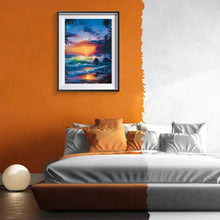 Charger l&#39;image dans la galerie, Vagues de roulement - diamant rond complet - 30x40cm
