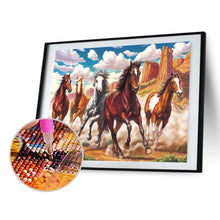 Charger l&#39;image dans la galerie, Cheval de course - diamant rond complet - 40x30cm
