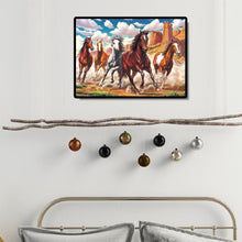 Charger l&#39;image dans la galerie, Cheval de course - diamant rond complet - 40x30cm
