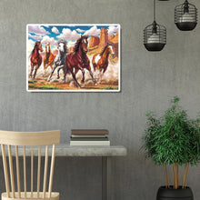 Charger l&#39;image dans la galerie, Cheval de course - diamant rond complet - 40x30cm
