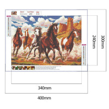Charger l&#39;image dans la galerie, Cheval de course - diamant rond complet - 40x30cm
