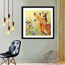 Charger l&#39;image dans la galerie, Cerf d’herbe - diamant rond complet - 30x30cm

