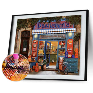 Magasin d’alimentation - diamant rond complet - 30x40cm
