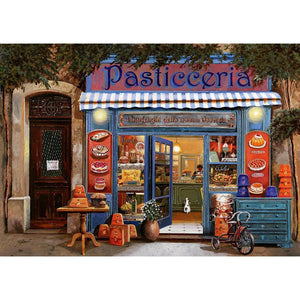 Magasin d’alimentation - diamant rond complet - 30x40cm