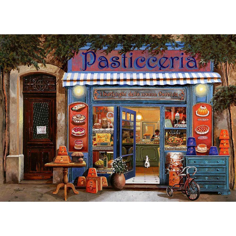 Magasin d’alimentation - diamant rond complet - 30x40cm