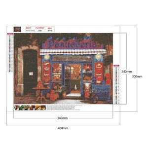 Magasin d’alimentation - diamant rond complet - 30x40cm