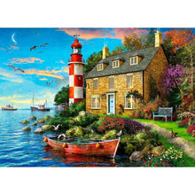 Charger l'image dans la galerie, Maison de bord de mer - diamant rond complet - 30x40cm
