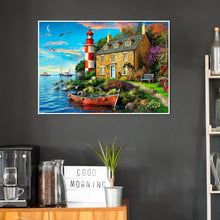 Charger l'image dans la galerie, Maison de bord de mer - diamant rond complet - 30x40cm
