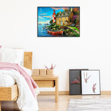 Charger l'image dans la galerie, Maison de bord de mer - diamant rond complet - 30x40cm
