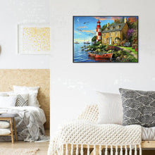 Charger l'image dans la galerie, Maison de bord de mer - diamant rond complet - 30x40cm
