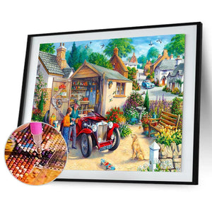 Village sans rond - diamant rond complet - 30x40cm