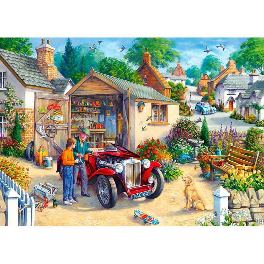 Village sans rond - diamant rond complet - 30x40cm