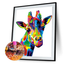 Charger l&#39;image dans la galerie, Girafe de couleur - peinture complète de diamant - 50x40cm
