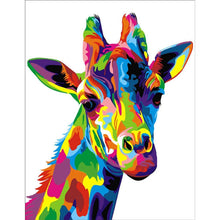 Charger l&#39;image dans la galerie, Girafe de couleur - peinture complète de diamant - 50x40cm
