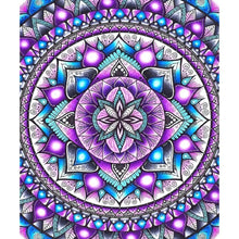 Charger l&#39;image dans la galerie, Mandala violet - peinture complète en diamant - 30x35cm
