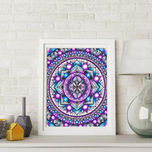 Charger l&#39;image dans la galerie, Mandala violet - peinture complète en diamant - 30x35cm
