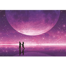 Charger l&#39;image dans la galerie, Amoureux de la lune - peinture pleine ronde de diamant - 40x30cm
